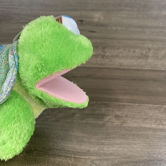 Aurora The Turtle Hand Puppet Green Plush Stuffed Animal Full Body 10" Blue Eyes - Picture 13 of 16